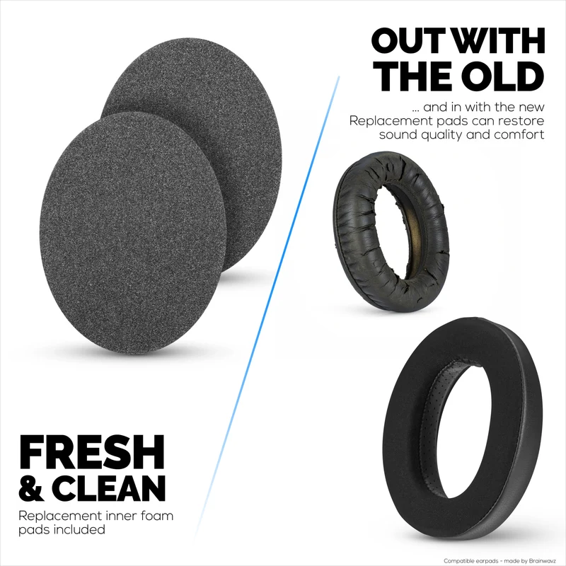Coussinets hybrides pour casques Sennheiser HD600, HD650, HD660S, HD525, HD535, HD545 et Massdrop HD58X, HD6XX - Coussinets gaming en gel rafraîchissant avec tissu ultra-doux et mousse épaisse