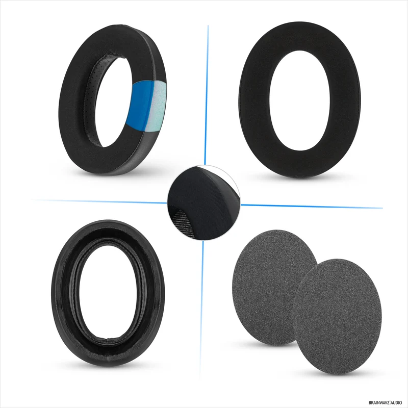 Coussinets hybrides pour casques Sennheiser HD600, HD650, HD660S, HD525, HD535, HD545 et Massdrop HD58X, HD6XX - Coussinets gaming en gel rafraîchissant avec tissu ultra-doux et mousse épaisse