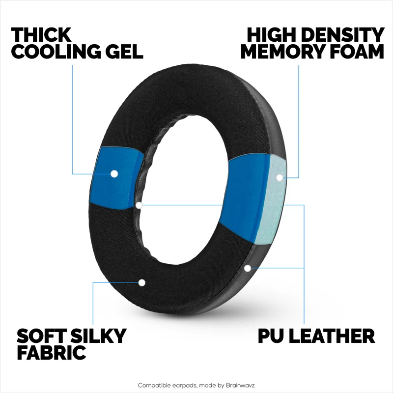 Coussinets d'oreille hybrides pour casques sans fil BOSE QC Ultra Gen 1 et Gen 2. Coussinets gaming en gel rafraîchissant avec tissu ultra-doux et mousse à mémoire de forme épaisse.