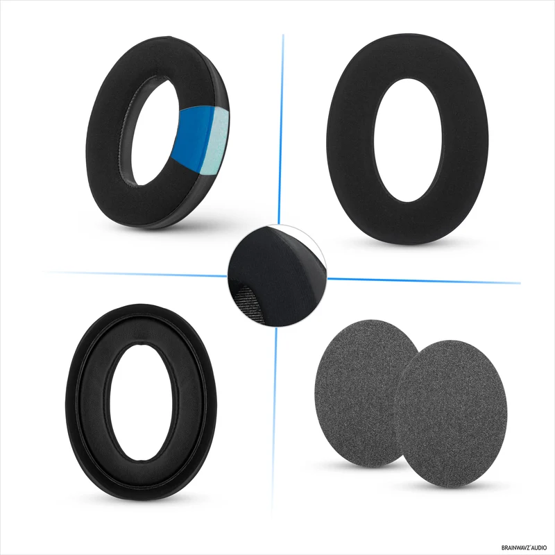 Coussinets hybrides pour casques Sennheiser HD598 (CS/SE/SR) HD599 HD558 HD518 HD595 HD569 HD579 HD560 HD555 HD515 HD559. Coussinets gaming en gel rafraîchissant et mousse à mémoire de forme épaisse.