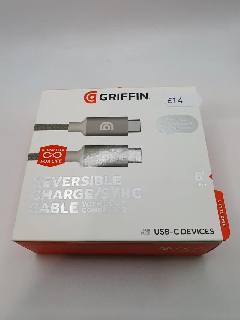 Griffin Type C To Type C Cable 1.8M Reversible Braided