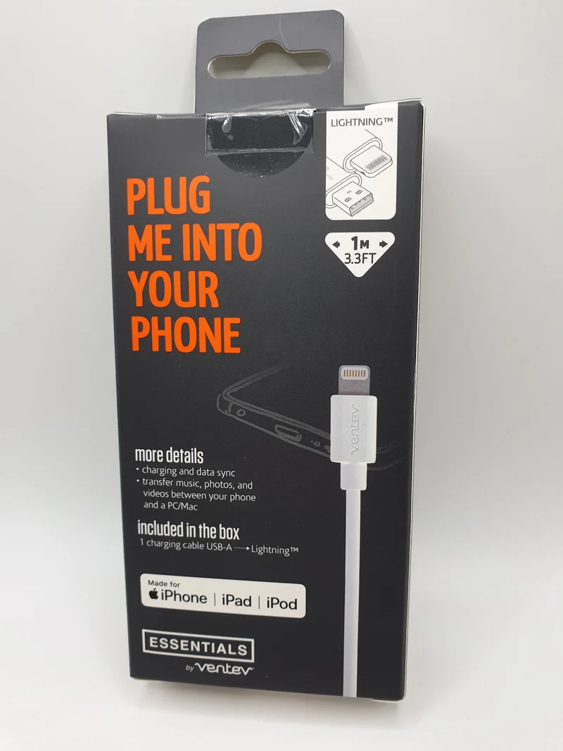 Ventev Lightening Cable For Apple iPhone iPad iPod Tough Durable 1Metre 3.3Feet length Quality MFI Approved