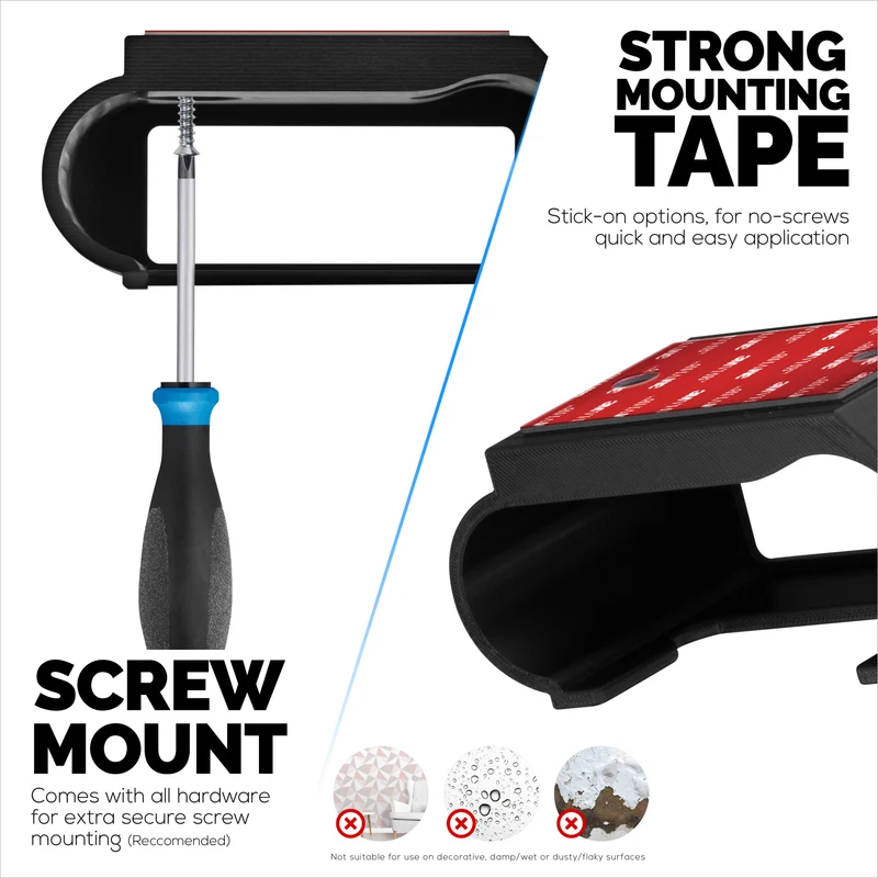 Support sous bureau pour casque SteelSeries Arctis Nova Pro Wireless, station de base Nova Pro Omni et Nova Elite : fixation sécurisée, installation facile avec vis ou ruban adhésif VHB