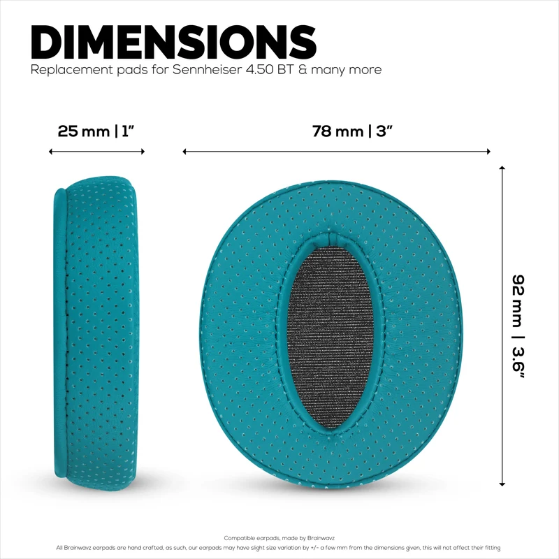 Coussinets d'oreille perforés de rechange pour casques Sennheiser HD4.50BT, HD4.50BTNC, HD450BT, HD4.50SE, HD4.40BT, HD4.30G, HD4.20S, HD458BT, HD450, HD400S et HD 350BT - Cuir PU et mousse à mémoire de forme