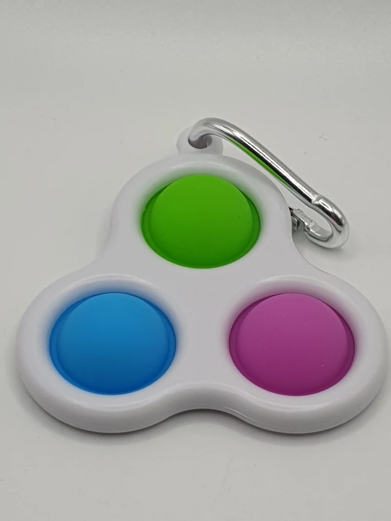 Poppit Simple Dimple Sensory Stress Relief Toy 3 Bubble Keyring Kids Adults