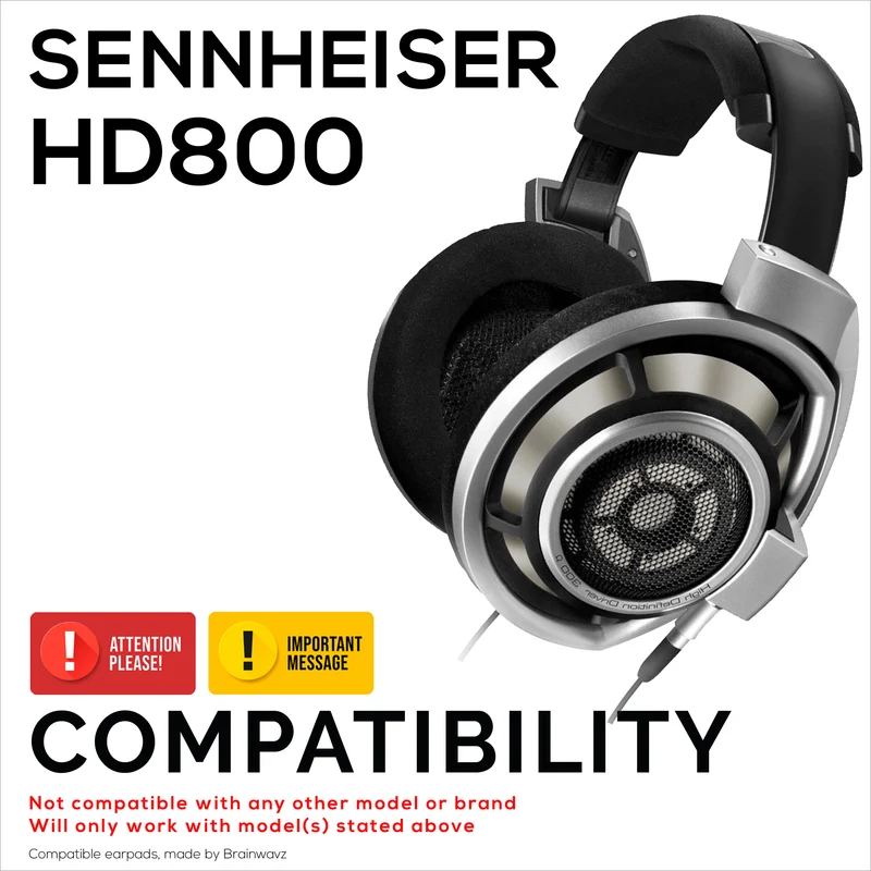 Coussinets d'oreille de remplacement pour casque de jeu Sennheiser HD800 et H800S, cuir PU, mousse à mémoire de forme, confort supplémentaire, amélioré, durable et longue durée de vie