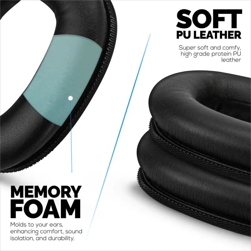 Coussinets d'oreille de remplacement pour casque Marshall Monitor 2, cuir PU, mousse à mémoire de forme pour plus de confort, coussinets d'oreille améliorés, durables et durables