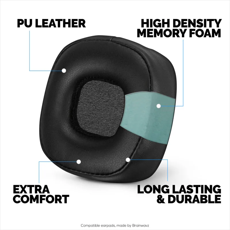 Coussinets d'oreille de remplacement pour casque Marshall Major 4, cuir PU, mousse à mémoire de forme pour plus de confort, coussinets d'oreille améliorés, durables et durables