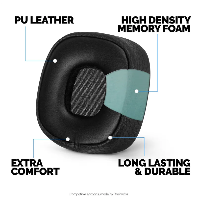 Coussinets d'oreille de remplacement pour casque Marshall Major 3, cuir PU, mousse à mémoire de forme pour plus de confort, coussinets d'oreille améliorés, durables et durables
