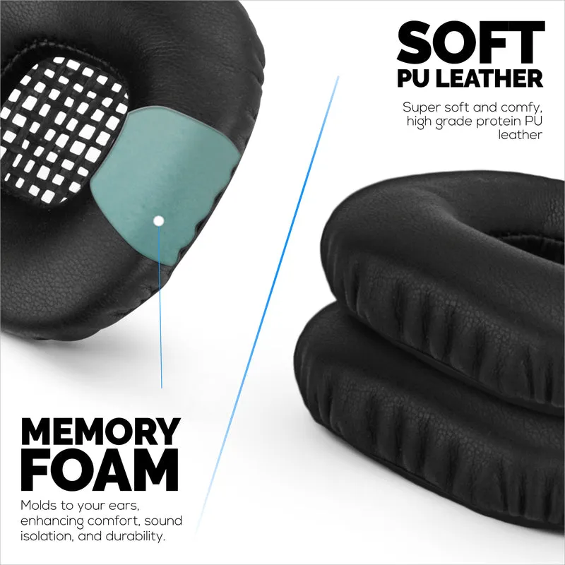 Coussinets d'oreille de remplacement pour casque Marshall Major 2, cuir PU, mousse à mémoire de forme pour plus de confort, coussinets d'oreille améliorés, durables et durables