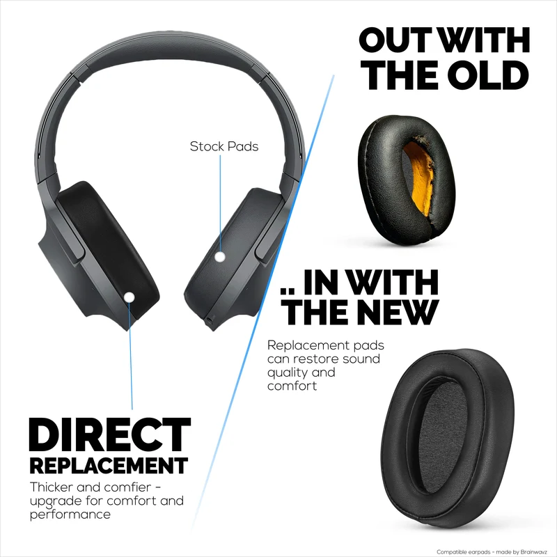 Coussinets de rechange pour écouteurs Sony WH-H900N et MDR-100ABN, cuir PU, mousse à mémoire de forme