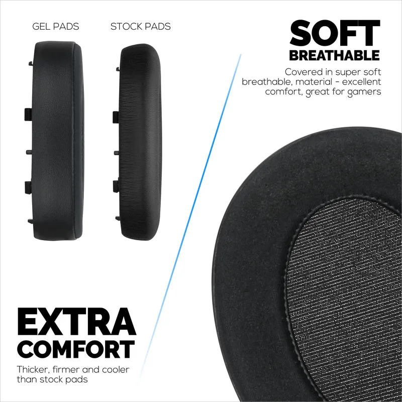 Coussinets d'oreille hybrides pour casque Sony WH-XB910N, gel froid, tissu ultra doux, cuir PU et mousse à mémoire de forme plus épaisse