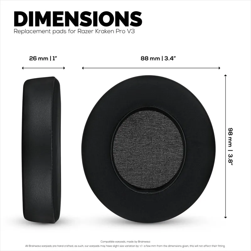 Coussinets d'oreille hybrides pour casque Razer Kraken PRO V3, gel froid, cuir PU et mousse à mémoire de forme plus épaisse