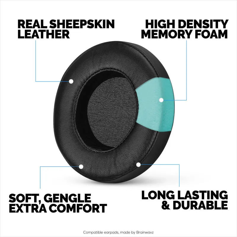 Coussinets d'oreille en peau de mouton pour casque Razer Kraken PRO V2 7.1, cuir véritable souple, mousse à mémoire de forme