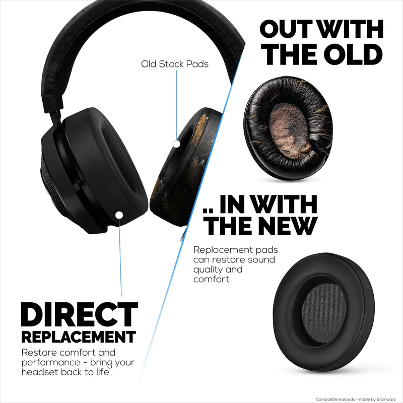Coussinets d'oreille en cuir PU pour casque de jeu Razer Kraken PRO V2 7.1, cuir PU, mousse à mémoire de forme