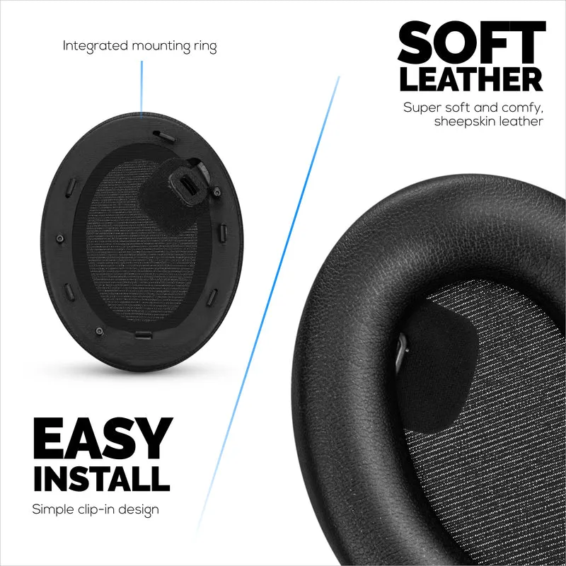 Coussinets d'oreille en peau de mouton pour casque Sony WH-1000XM4, cuir véritable souple, mousse à mémoire de forme, confort supplémentaire, durable et longue durée de vie