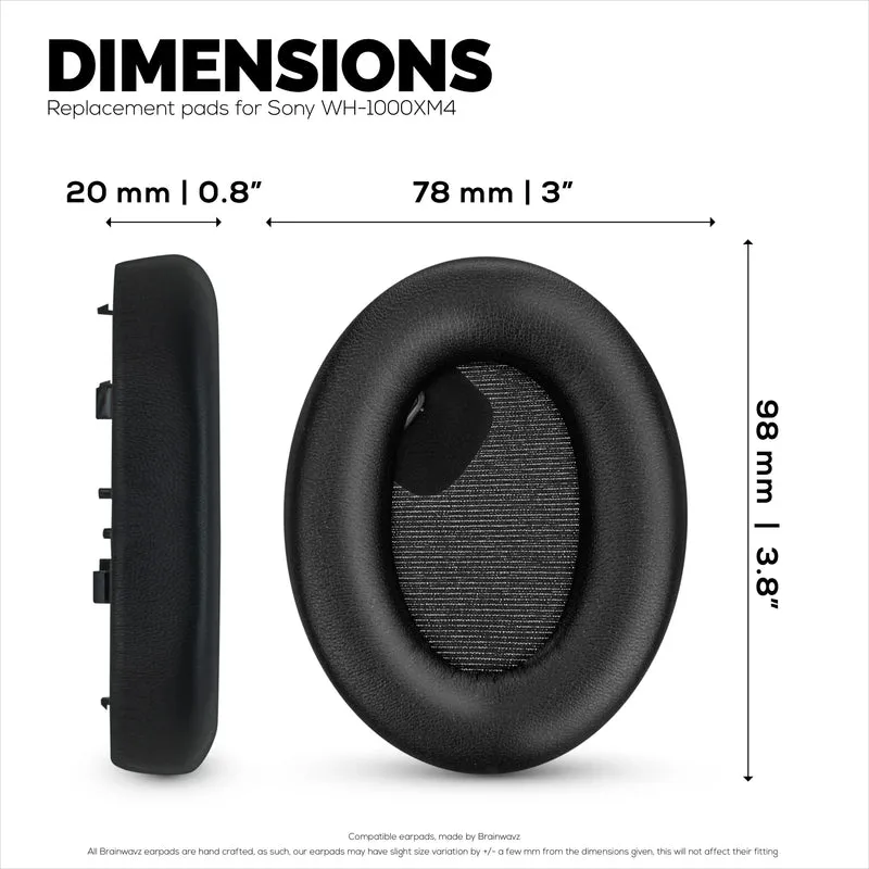 Coussinets d'oreille en peau de mouton pour casque Sony WH-1000XM4, cuir véritable souple, mousse à mémoire de forme, confort supplémentaire, durable et longue durée de vie
