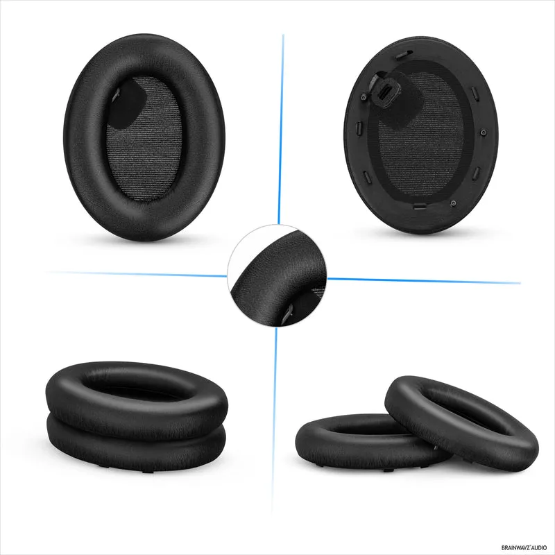 Coussinets d'oreille en peau de mouton pour casque Sony WH-1000XM4, cuir véritable souple, mousse à mémoire de forme, confort supplémentaire, durable et longue durée de vie