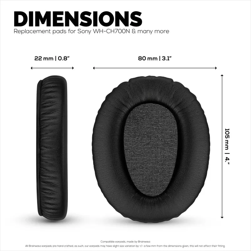 Coussinets de rechange pour écouteurs Sony WH-CH700N, MDR-ZX770 (ZX770BN), MDR-ZX780 (ZX780DC) et MDR-10R, cuir PU, mousse à mémoire de forme