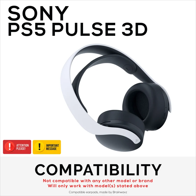 Coussinets d'oreille hybrides pour casque Sony PS5 PULSE 3D, gel frais, tissu ultra doux, cuir PU et mousse à mémoire de forme plus épaisse
