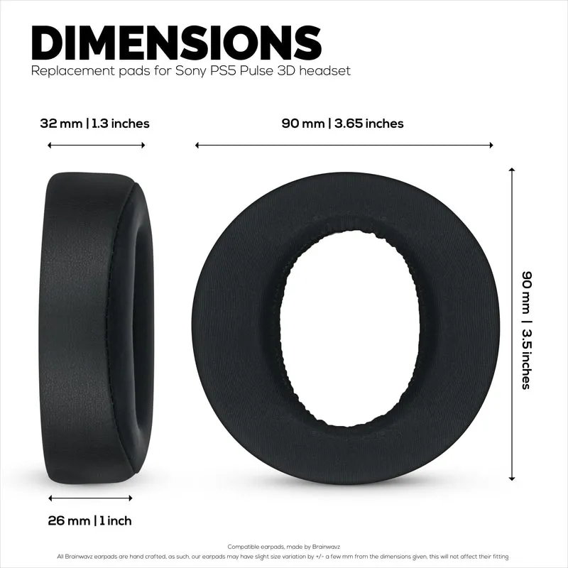 Coussinets d'oreille hybrides pour casque Sony PS5 PULSE 3D, gel frais, tissu ultra doux, cuir PU et mousse à mémoire de forme plus épaisse