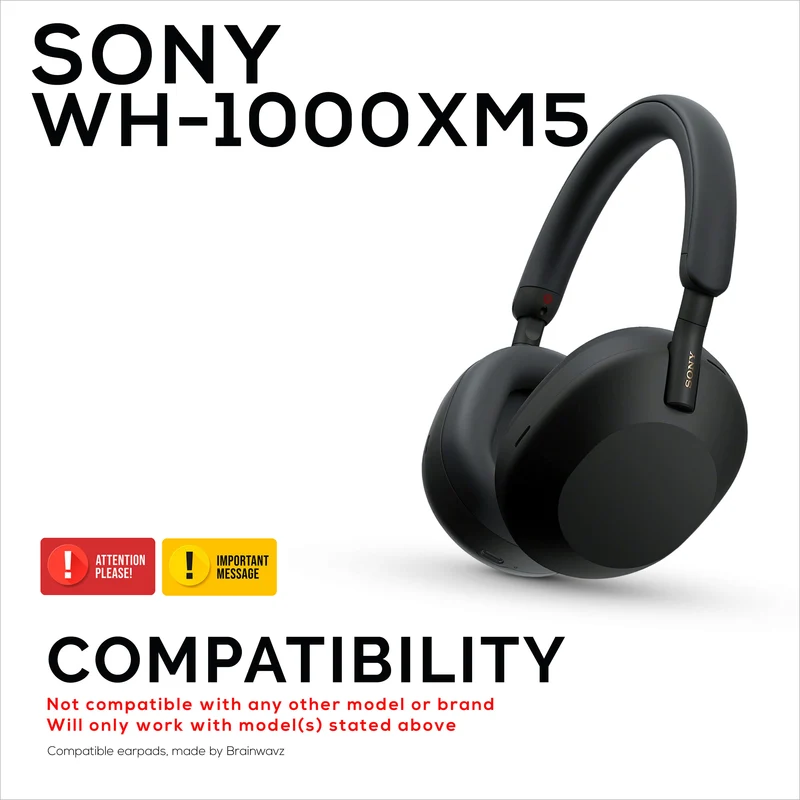 Coussinets d'oreille en gel hybride pour casque Sony WH-1000XM5, gel frais, tissu ultra doux, cuir PU et mousse à mémoire de forme plus épaisse