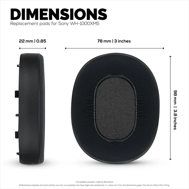 Coussinets d'oreille en gel hybride pour casque Sony WH-1000XM5, gel frais, tissu ultra doux, cuir PU et mousse à mémoire de forme plus épaisse