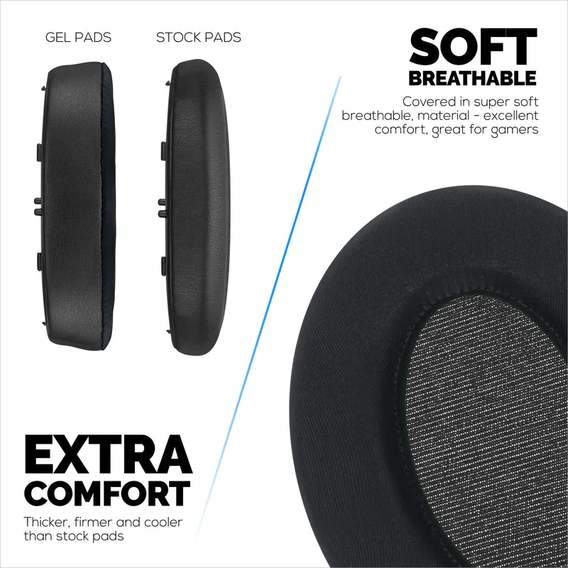 Coussinets d'oreille en gel hybride pour casque Sony WH-1000XM3, gel frais, tissu ultra doux, cuir PU et mousse à mémoire de forme plus épaisse