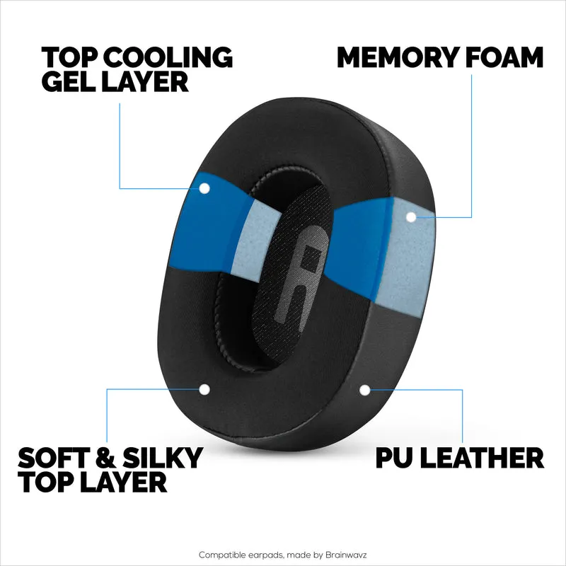 Coussinets d'oreille hybrides pour casques JBL TUNE 750BT, TUNE 760BTNC, TUNE 700BTNC, TUNE 700BT et TUNE 750BTNC, gel doux et frais, tissu ultra doux, cuir PU et mousse à mémoire de forme