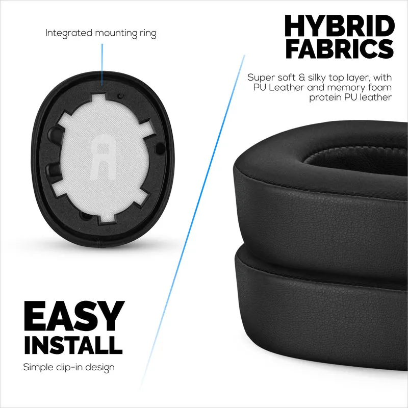 Coussinets d'oreille hybrides pour casques JBL TUNE 750BT, TUNE 760BTNC, TUNE 700BTNC, TUNE 700BT et TUNE 750BTNC, gel doux et frais, tissu ultra doux, cuir PU et mousse à mémoire de forme