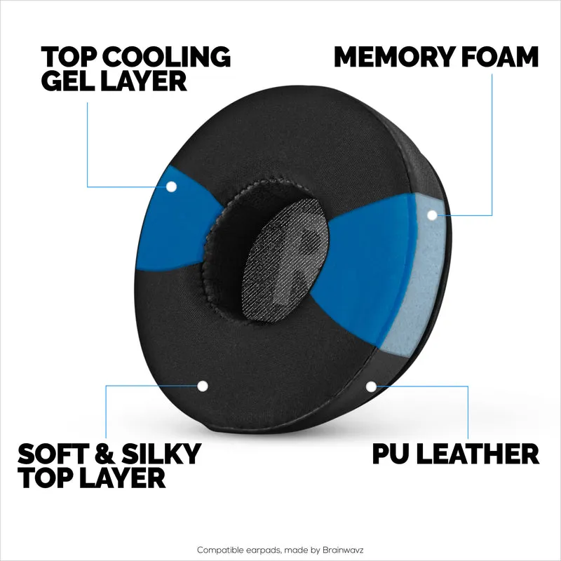 Coussinets d'oreille hybrides pour casques JBL JR300BT, TUNE 500, 510BT, 600BTNC, gel froid, tissu ultra doux, cuir PU et mousse à mémoire de forme plus épaisse