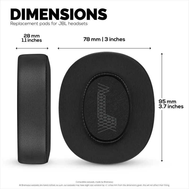 Coussinets d'oreille hybrides pour casques JBL E65 (E65BT E65BTNC), Live 650 (650NC 650BTNC), Live 660 (660NC 660BTNC) et Duet NC, gel froid, tissu ultra doux, cuir PU et mousse à mémoire de forme plus épaisse