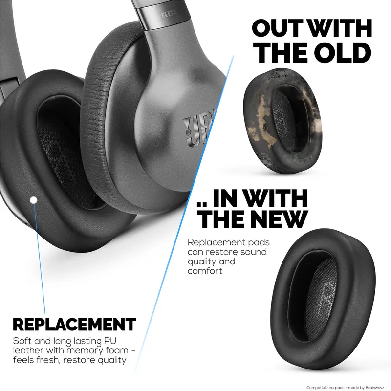 Coussinets de rechange pour casque JBL EVEREST ELITE 750 et 750NC - Cuir PU et mousse à mémoire de forme