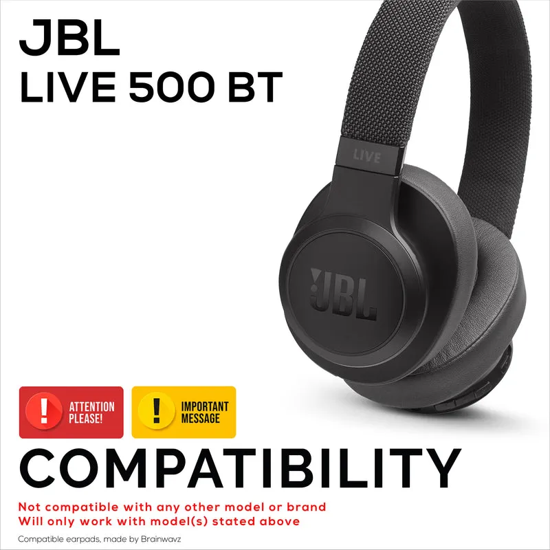 Coussinets d'oreille hybrides pour casque JBL LIVE 500BT, gel froid, tissu ultra doux, cuir PU et mousse à mémoire de forme plus épaisse