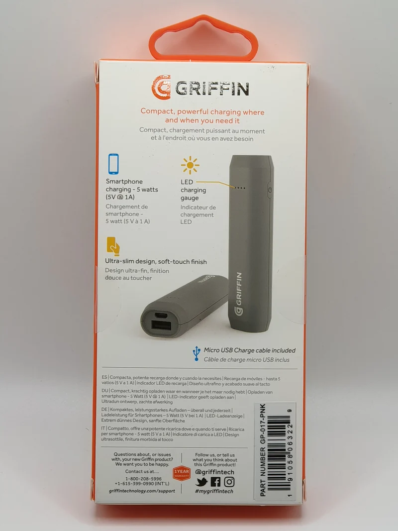 Griffin Pink Powerbank 2500mah Power Boost Charge On The Go Smartphones Pocketsize