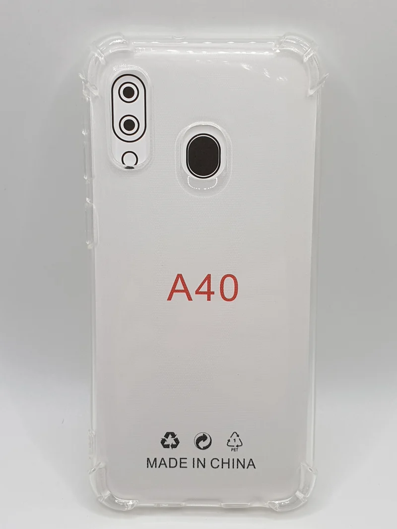 Samsung Galaxy A40 Case Clear Anti-Burst Back Cover Protection Slim Armour Transparant