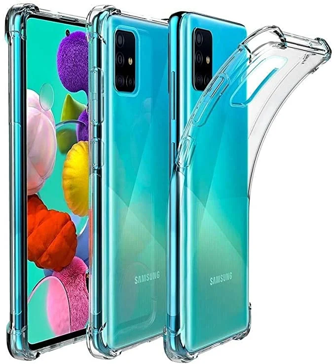 Samsung Galaxy A51 Case Clear Silicone Soft Anti-Burst Back Cover Protection Slim Armour