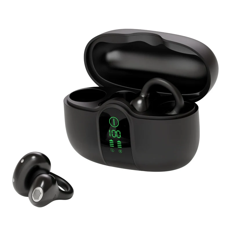 Blackview AirBuds 15 - Écouteurs OWS à clipser avec écran LED étanche IPX5 et Bluetooth 6.0