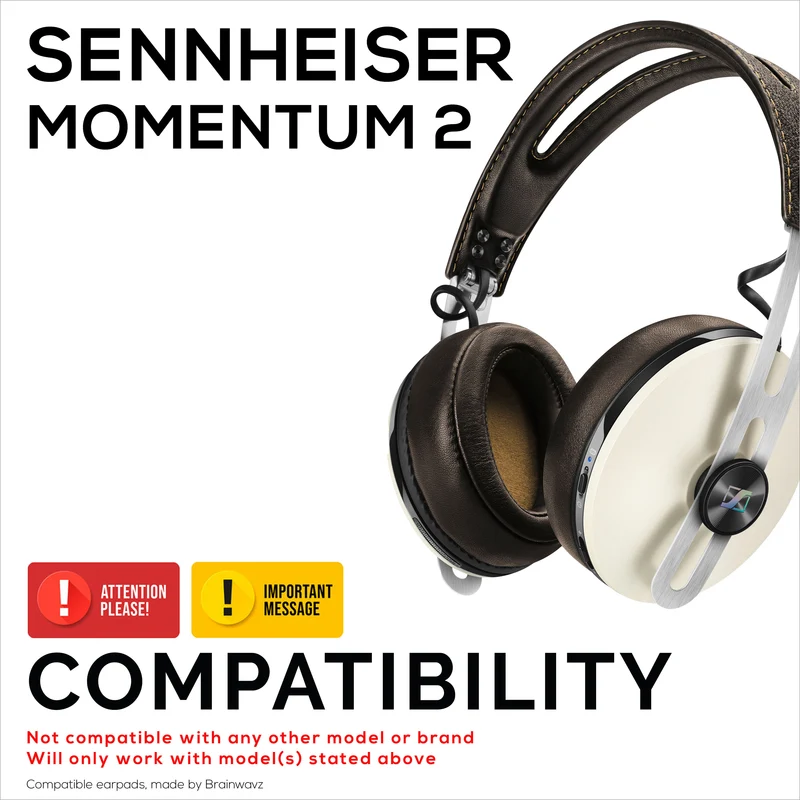 Coussinets de rechange pour casque SENNHEISER Momentum 2 - Cuir PU souple et mousse à mémoire de forme