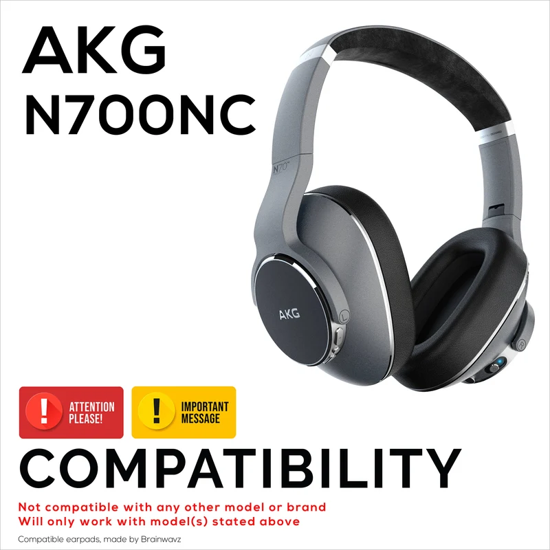 Coussinets de rechange pour casque AKG N700NC - Cuir PU souple et mousse à mémoire de forme