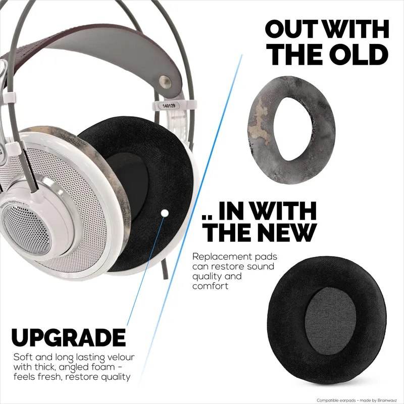 Coussinets de rechange pour casques AKG K701, K702, Q701, K601, K612, K712 - Velours doux et mousse