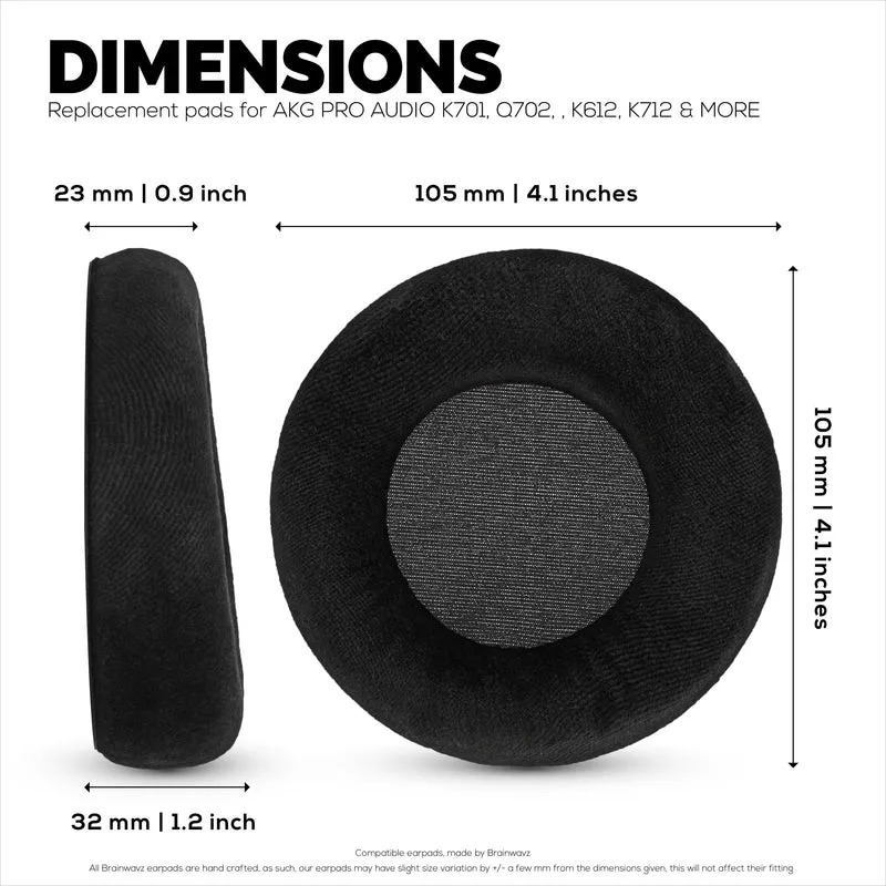 Coussinets de rechange pour casques AKG K701, K702, Q701, K601, K612, K712 - Velours doux et mousse
