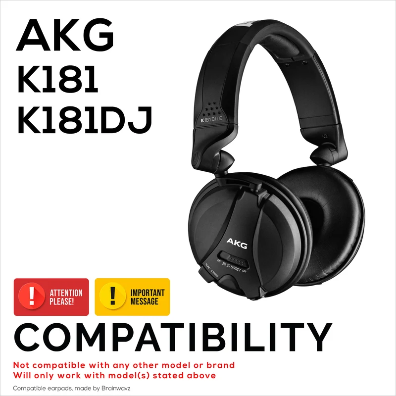 Coussinets de rechange pour casque AKG K181 - Cuir PU souple et mousse souple
