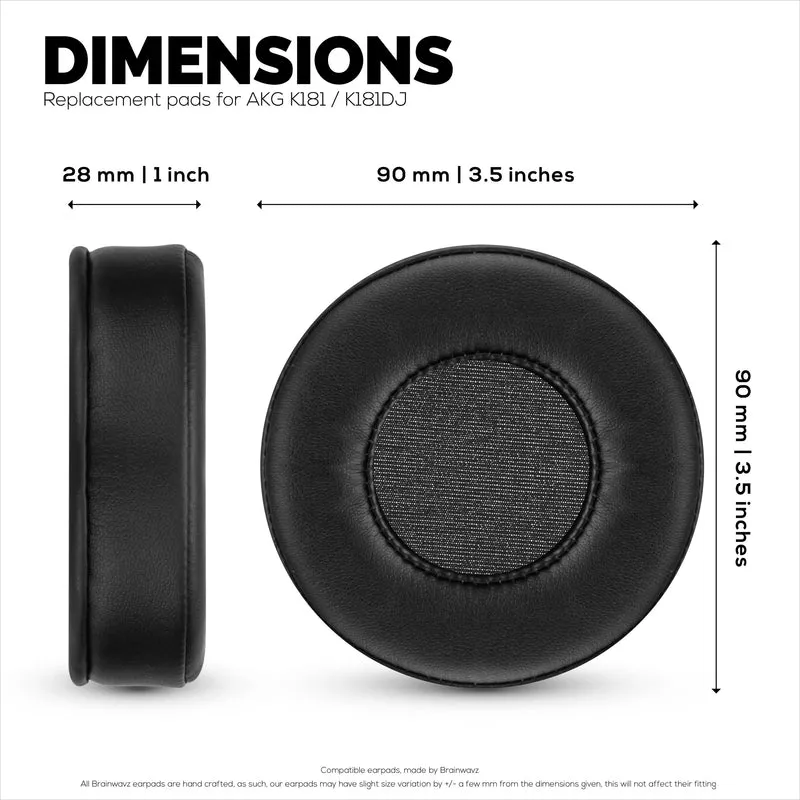 Coussinets de rechange pour casque AKG K181 - Cuir PU souple et mousse souple