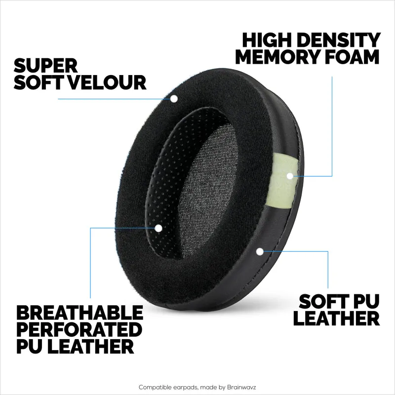 Coussinets d'oreille hybrides pour casques Steelseries Arctis Nova Pro Wireless, Nova Pro Omni et Nova Elite - Mousse à mémoire de forme avec revêtement en velours et cuir PU