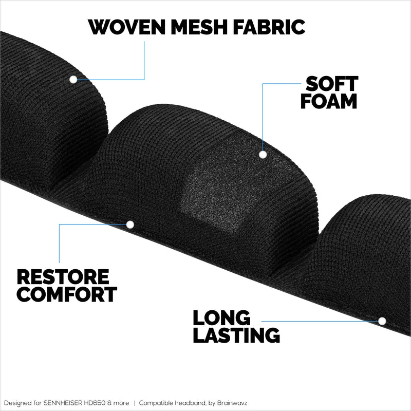 Bandeau de remplacement pour écouteurs SENNHEISER HD580, HD600, HD650 et HD660S-tissu tissé doux et coussin en mousse