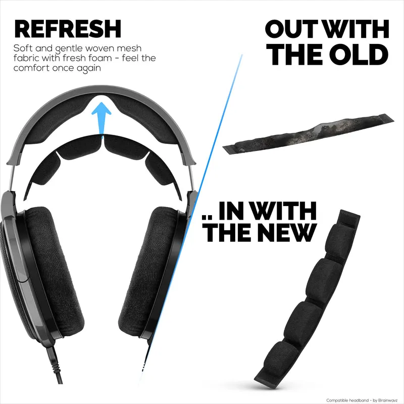 Bandeau de remplacement pour écouteurs SENNHEISER HD580, HD600, HD650 et HD660S-tissu tissé doux et coussin en mousse