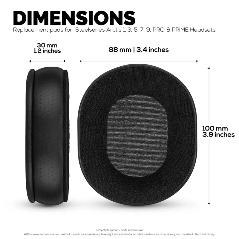 Coussinets hybrides pour casques Steelseries Arctis 1, 3, 5, 7, 9, PRO et PRIME – Mousse à mémoire de forme plus épaisse, plus confortable et durable