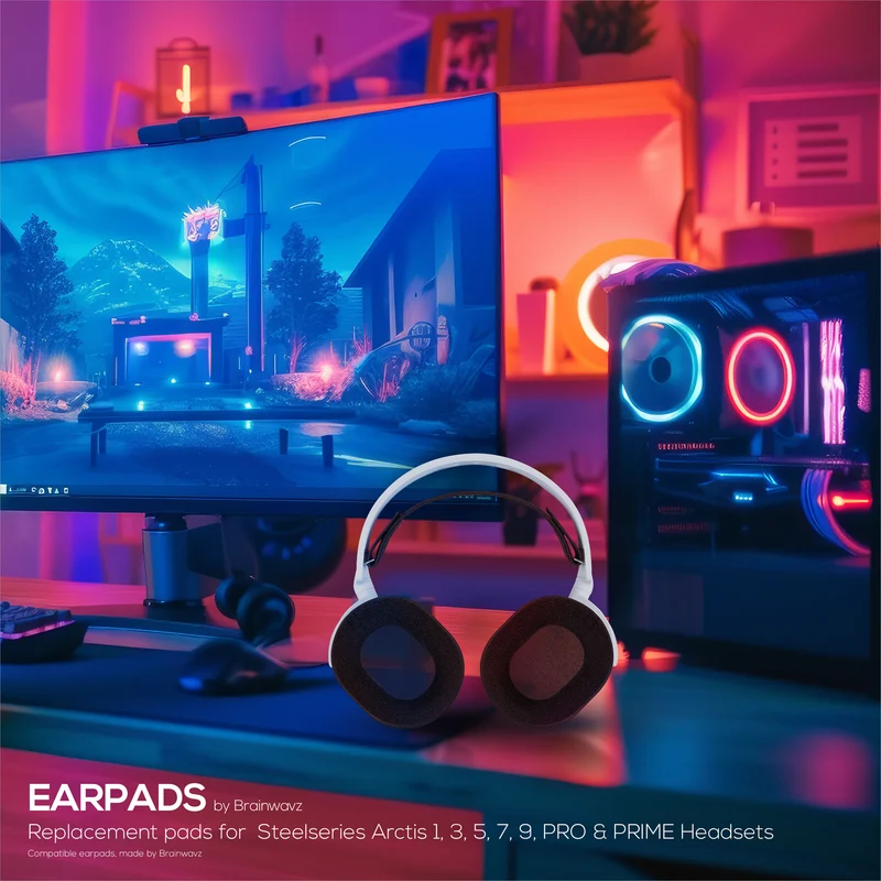 Coussinets hybrides pour casques Steelseries Arctis 1, 3, 5, 7, 9, PRO et PRIME – Mousse à mémoire de forme plus épaisse, plus confortable et durable