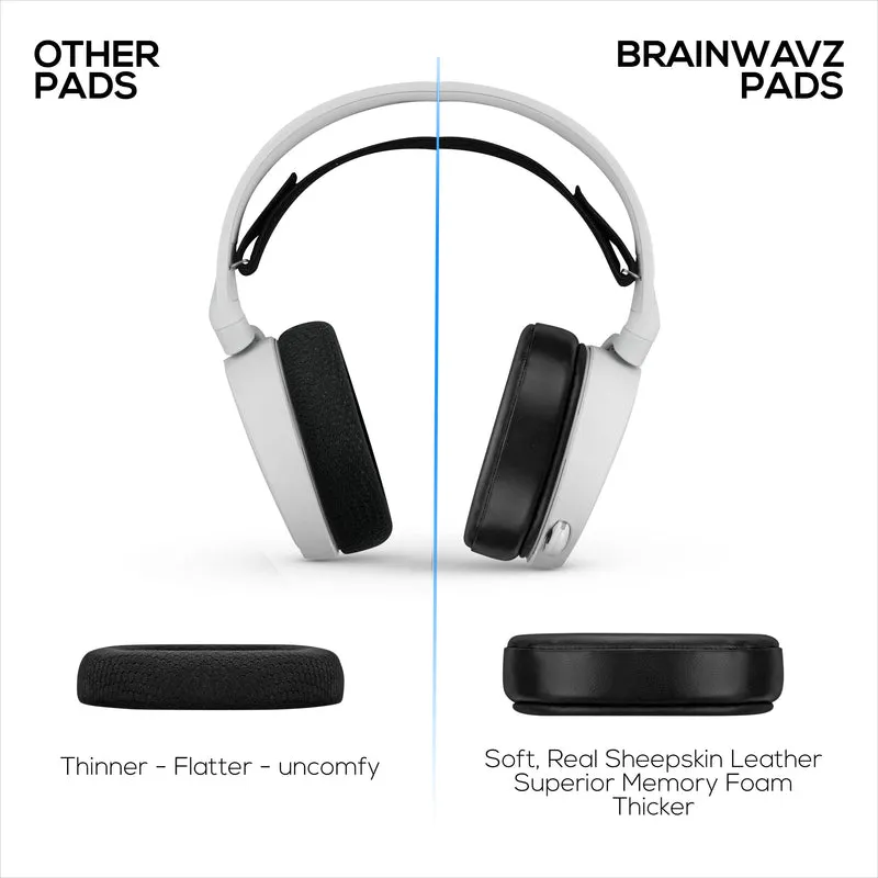 Coussinets en peau de mouton pour casques Steelseries Arctis 1, 3, 5, 7, 9, PRO et PRIME, cuir véritable avec mousse à mémoire de forme